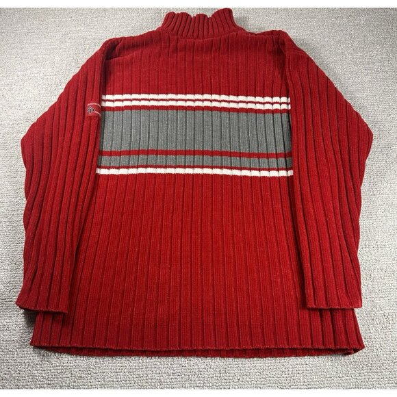 Southpole Chunky Turtle Neck Sweater Red Gray Men’s Size XL - Picture 6 of 6